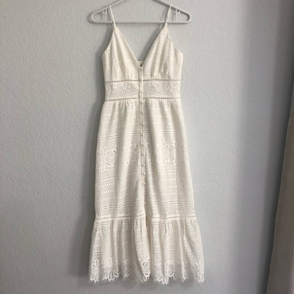 Dee elly white lace midi dress